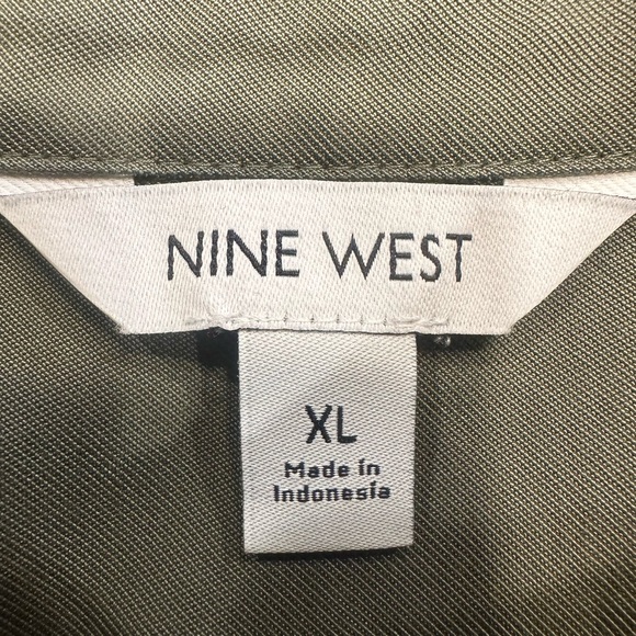 Nine West Olive Green Short Sleeve Jumper Tie Waist Size XL - Picture 3 of 14